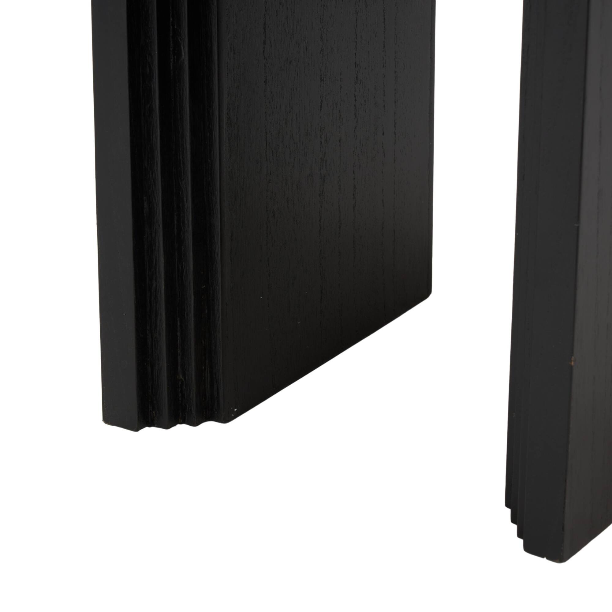 12" x 24" Black Wood Cutout Arch Side End Accent Table